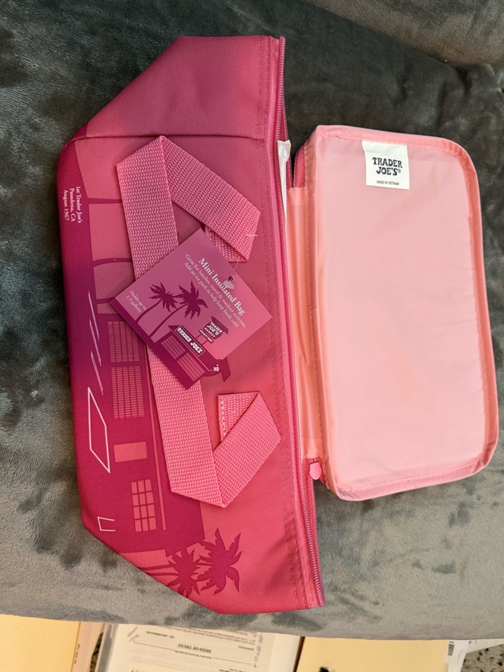 Trader Joe's Mini Pink Insulated Tote Bag
